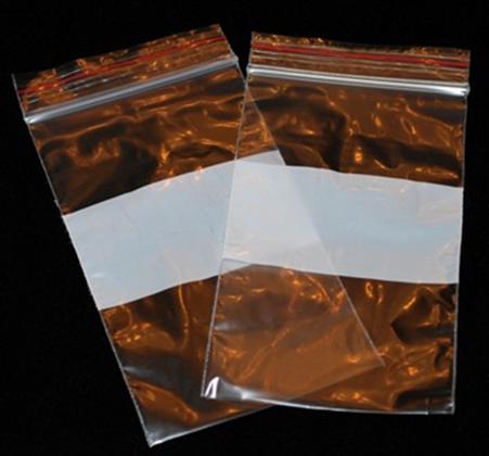 2″x3″ mL White-on Plastic Zip-Bags (1000 pieces)